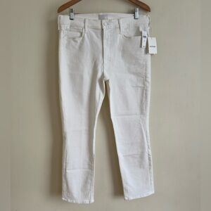 MOTHER Mid Rise Dazzler Ankle Jeans White NWT Sz 34 Designer Stretch Denim